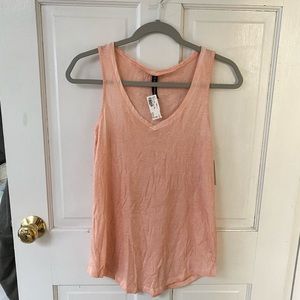 Peach Cold Dye V-Neck Tank